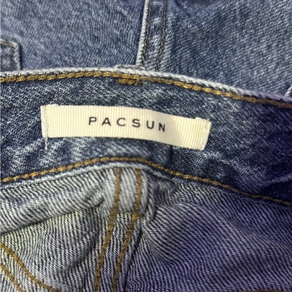 Pacsun Eco Medium Blue Distressed Dad Jeans - 23 - Picture 4 of 6
